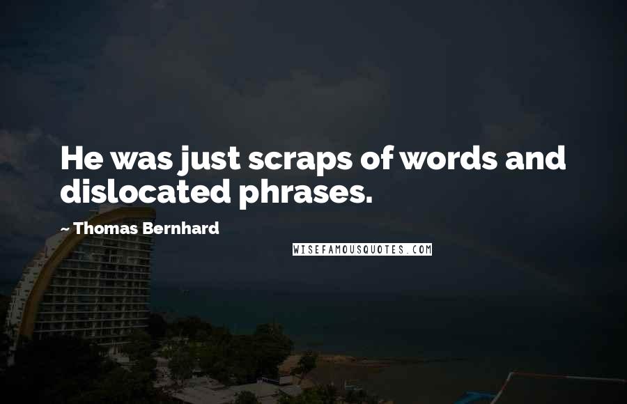 Thomas Bernhard Quotes: He was just scraps of words and dislocated phrases.