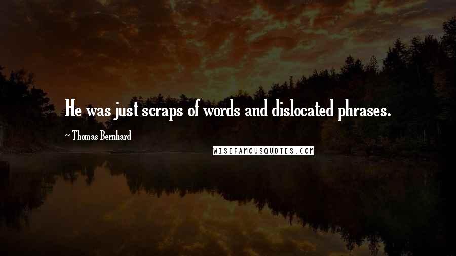 Thomas Bernhard Quotes: He was just scraps of words and dislocated phrases.