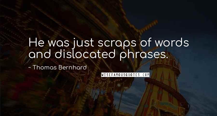 Thomas Bernhard Quotes: He was just scraps of words and dislocated phrases.