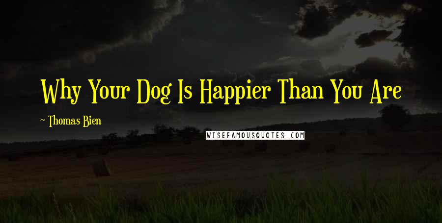 Thomas Bien Quotes: Why Your Dog Is Happier Than You Are
