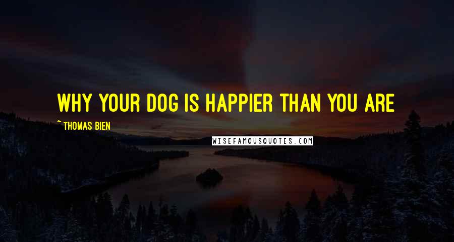 Thomas Bien Quotes: Why Your Dog Is Happier Than You Are