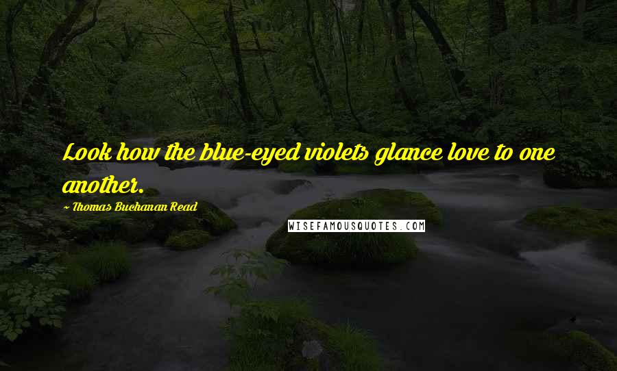 Thomas Buchanan Read Quotes: Look how the blue-eyed violets glance love to one another.