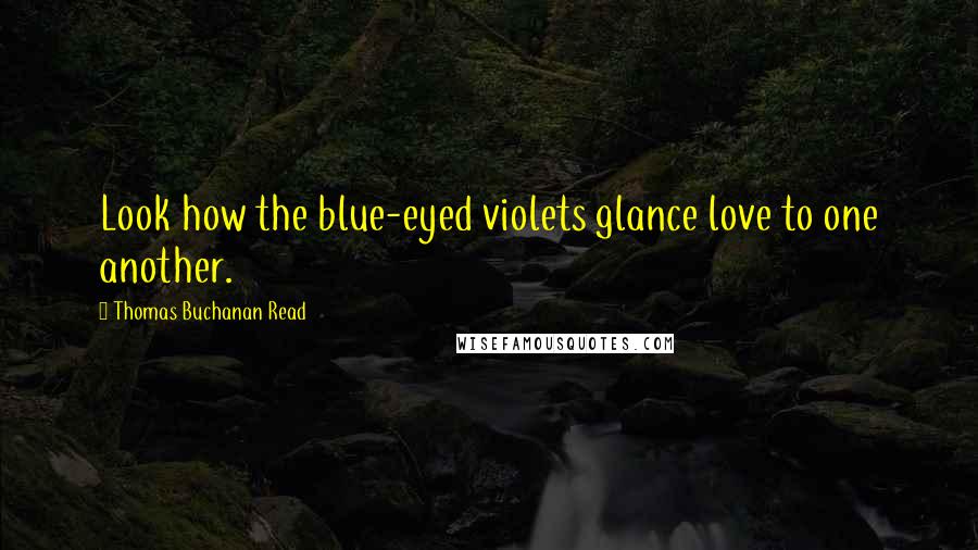 Thomas Buchanan Read Quotes: Look how the blue-eyed violets glance love to one another.