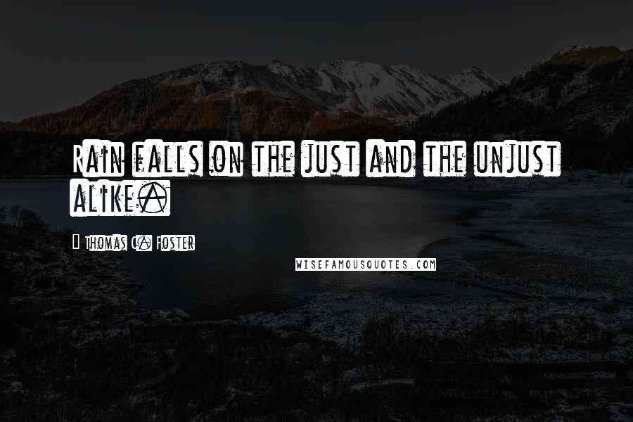 Thomas C. Foster Quotes: Rain falls on the just and the unjust alike.