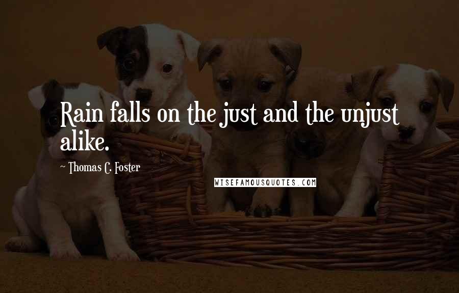 Thomas C. Foster Quotes: Rain falls on the just and the unjust alike.