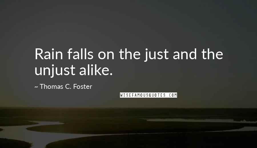 Thomas C. Foster Quotes: Rain falls on the just and the unjust alike.