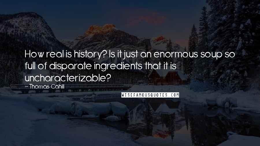 Thomas Cahill Quotes: How real is history? Is it just an enormous soup so full of disparate ingredients that it is uncharacterizable?