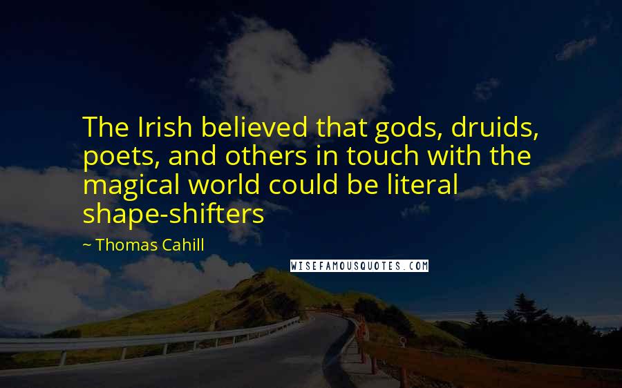 Thomas Cahill Quotes: The Irish believed that gods, druids, poets, and others in touch with the magical world could be literal shape-shifters