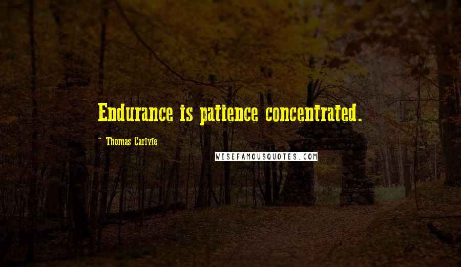 Thomas Carlyle Quotes: Endurance is patience concentrated.