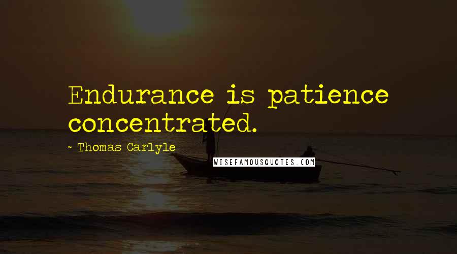 Thomas Carlyle Quotes: Endurance is patience concentrated.