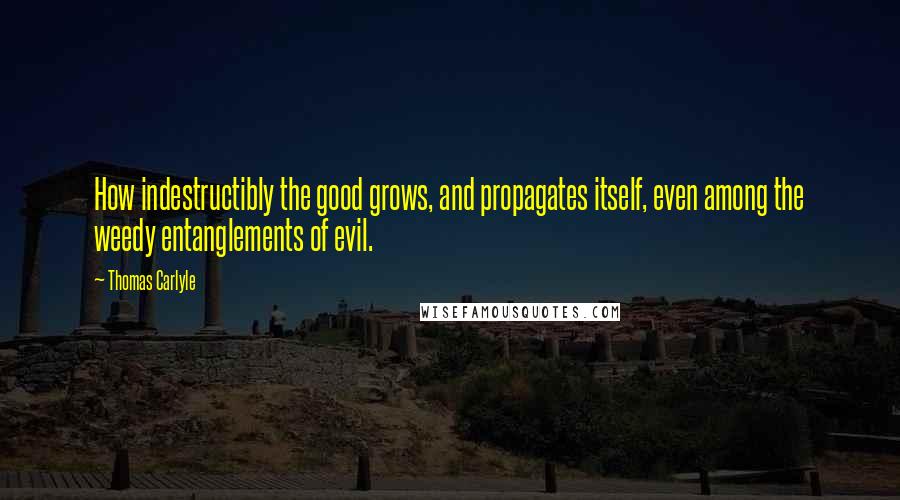 Thomas Carlyle Quotes: How indestructibly the good grows, and propagates itself, even among the weedy entanglements of evil.