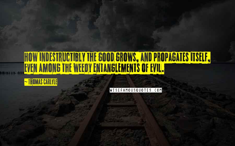 Thomas Carlyle Quotes: How indestructibly the good grows, and propagates itself, even among the weedy entanglements of evil.