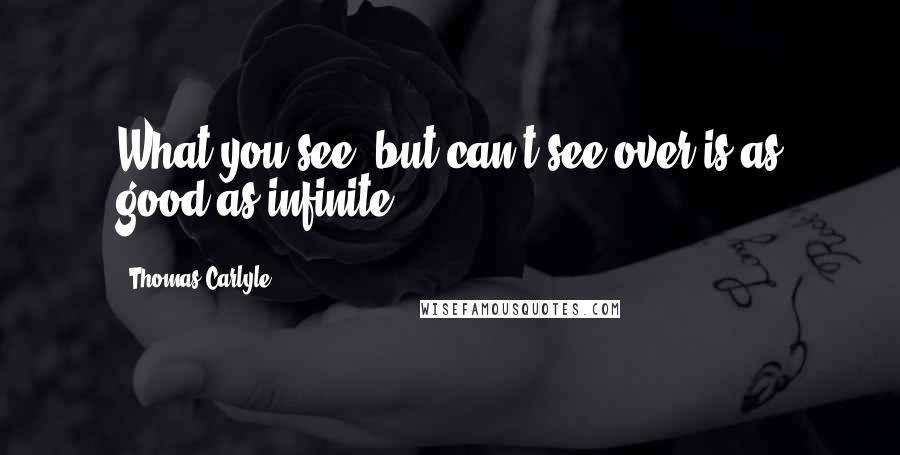 Thomas Carlyle Quotes: What you see, but can't see over is as good as infinite.