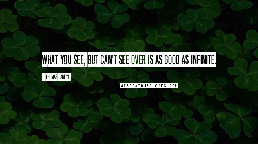 Thomas Carlyle Quotes: What you see, but can't see over is as good as infinite.