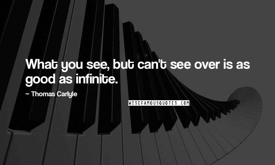 Thomas Carlyle Quotes: What you see, but can't see over is as good as infinite.