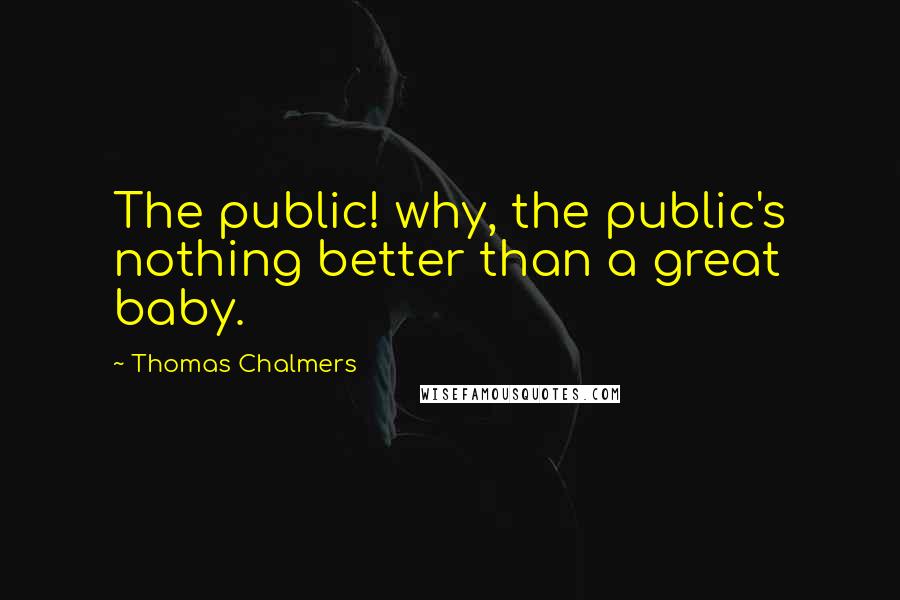 Thomas Chalmers Quotes: The public! why, the public's nothing better than a great baby.