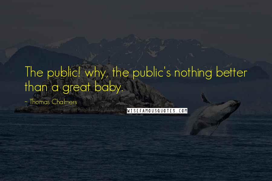 Thomas Chalmers Quotes: The public! why, the public's nothing better than a great baby.