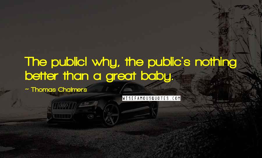 Thomas Chalmers Quotes: The public! why, the public's nothing better than a great baby.