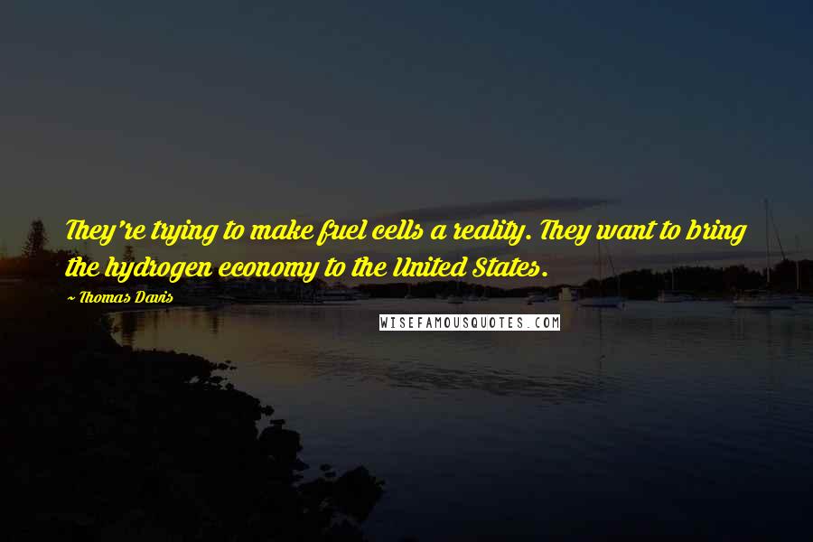 Thomas Davis Quotes: They're trying to make fuel cells a reality. They want to bring the hydrogen economy to the United States.
