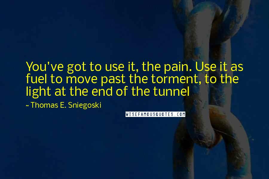 Thomas E. Sniegoski Quotes: You've got to use it, the pain. Use it as fuel to move past the torment, to the light at the end of the tunnel