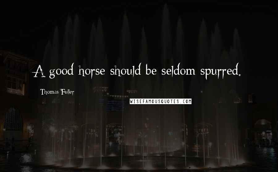 Thomas Fuller Quotes: A good horse should be seldom spurred.