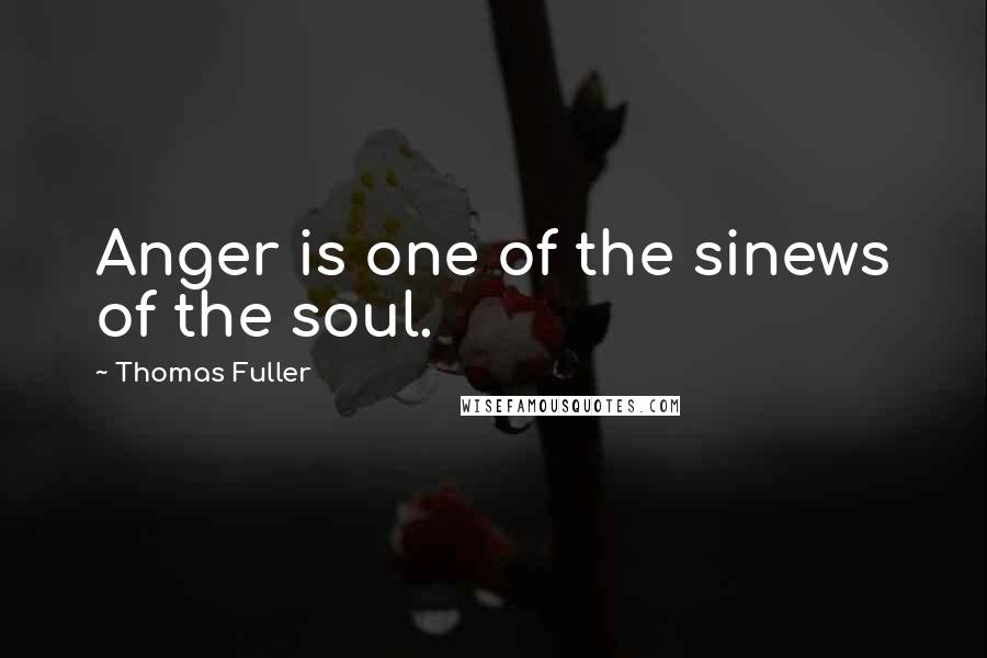 Thomas Fuller Quotes: Anger is one of the sinews of the soul.