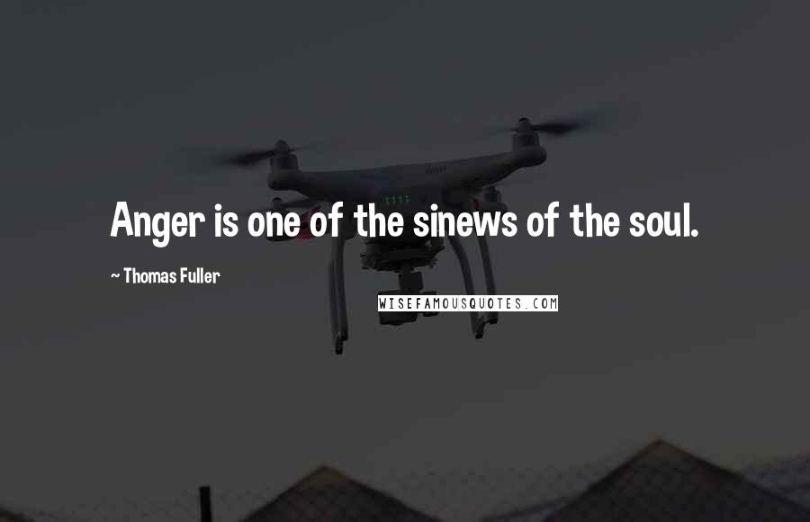 Thomas Fuller Quotes: Anger is one of the sinews of the soul.