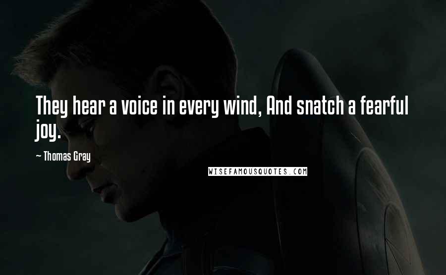 Thomas Gray Quotes: They hear a voice in every wind, And snatch a fearful joy.