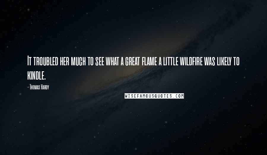 Thomas Hardy Quotes: It troubled her much to see what a great flame a little wildfire was likely to kindle.