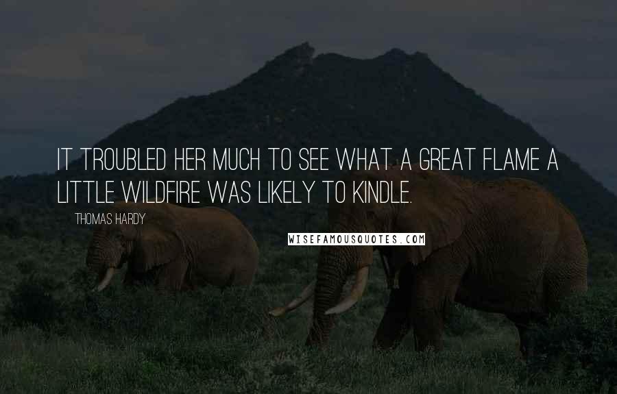 Thomas Hardy Quotes: It troubled her much to see what a great flame a little wildfire was likely to kindle.