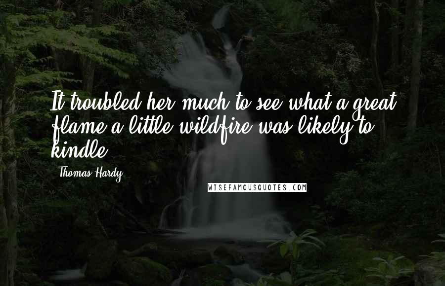 Thomas Hardy Quotes: It troubled her much to see what a great flame a little wildfire was likely to kindle.