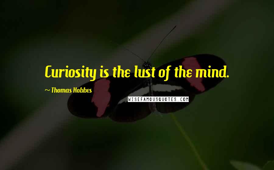 Thomas Hobbes Quotes: Curiosity is the lust of the mind.