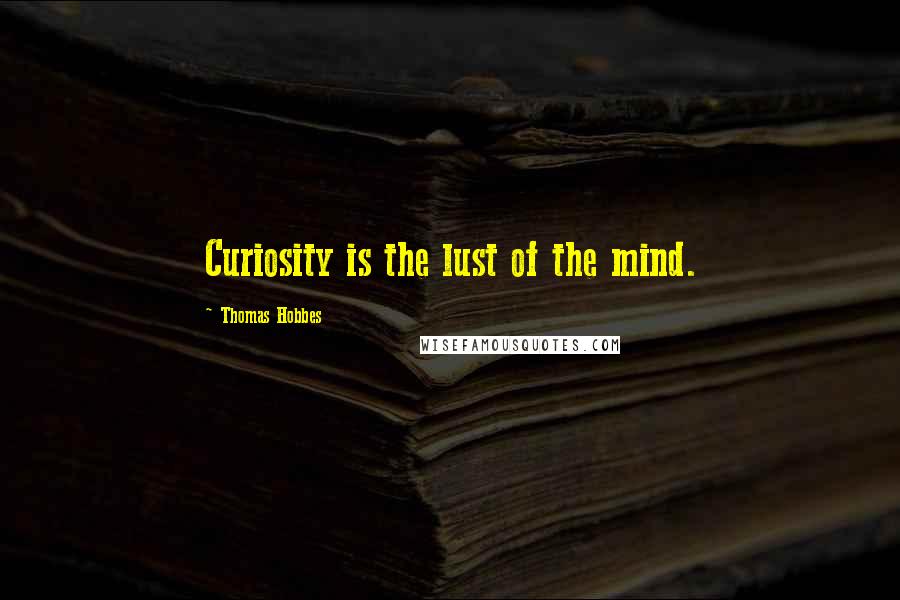 Thomas Hobbes Quotes: Curiosity is the lust of the mind.