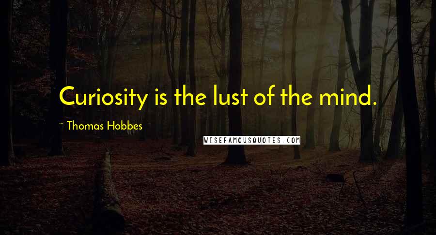 Thomas Hobbes Quotes: Curiosity is the lust of the mind.