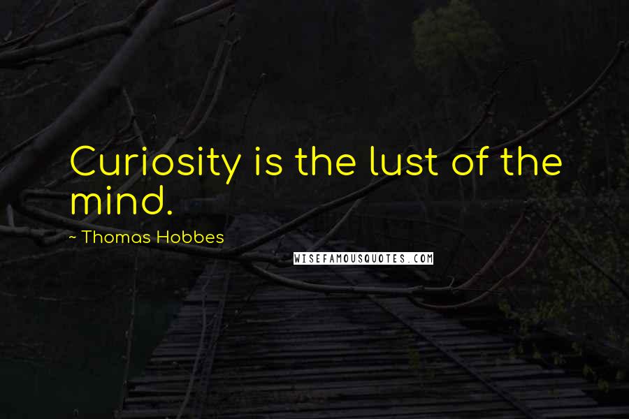 Thomas Hobbes Quotes: Curiosity is the lust of the mind.