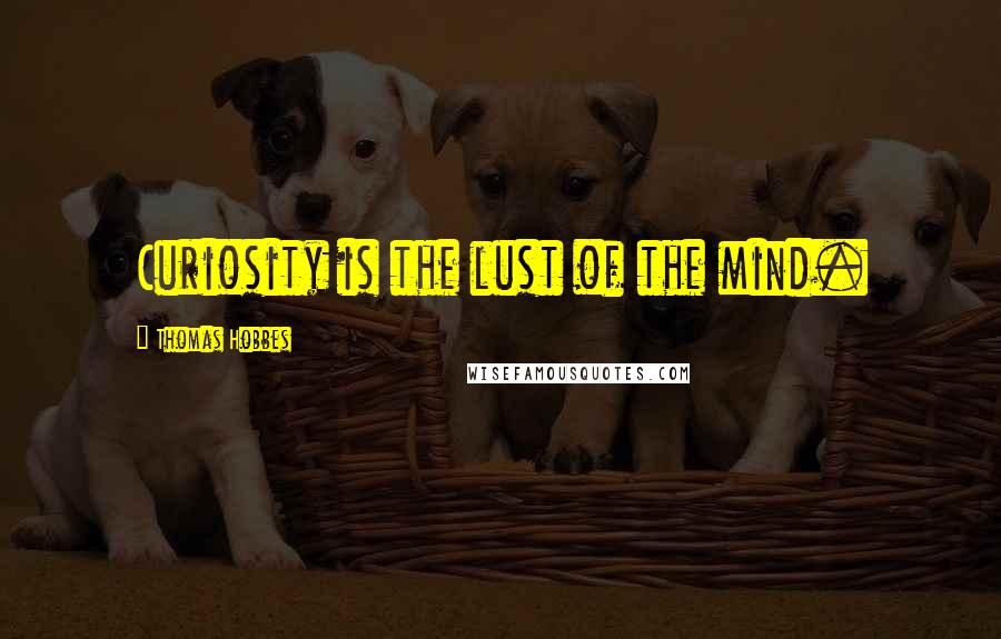 Thomas Hobbes Quotes: Curiosity is the lust of the mind.