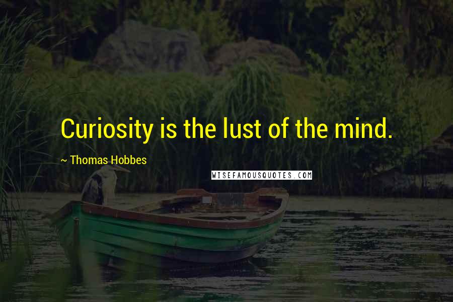 Thomas Hobbes Quotes: Curiosity is the lust of the mind.