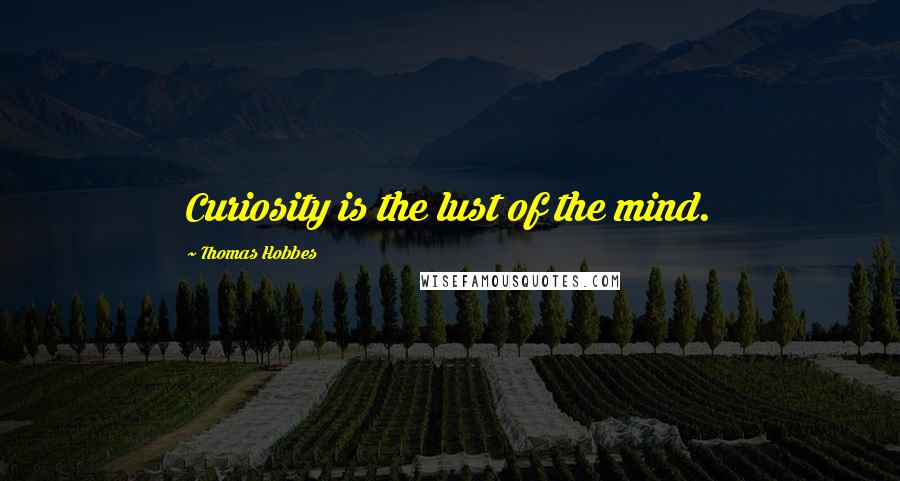 Thomas Hobbes Quotes: Curiosity is the lust of the mind.