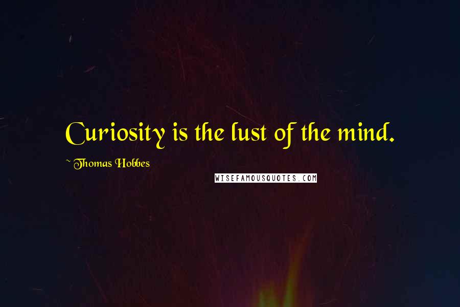 Thomas Hobbes Quotes: Curiosity is the lust of the mind.