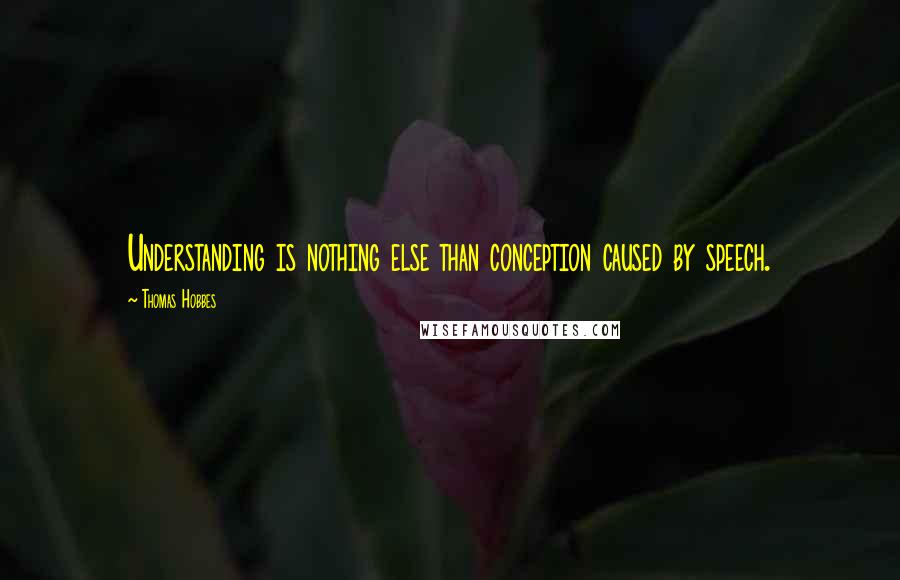 Thomas Hobbes Quotes: Understanding is nothing else than conception caused by speech.