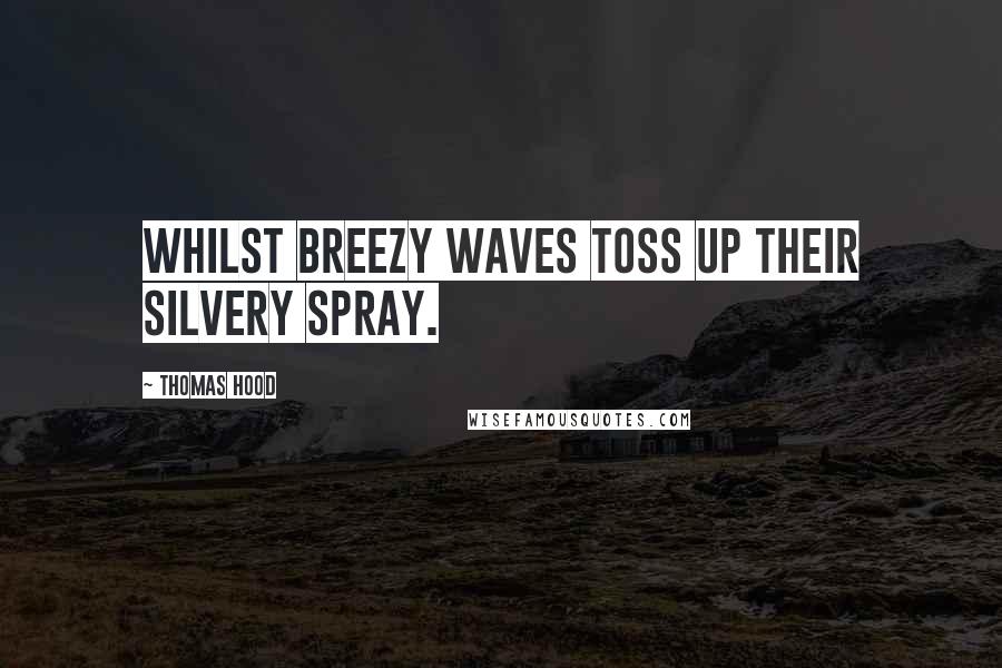 Thomas Hood Quotes: Whilst breezy waves toss up their silvery spray.