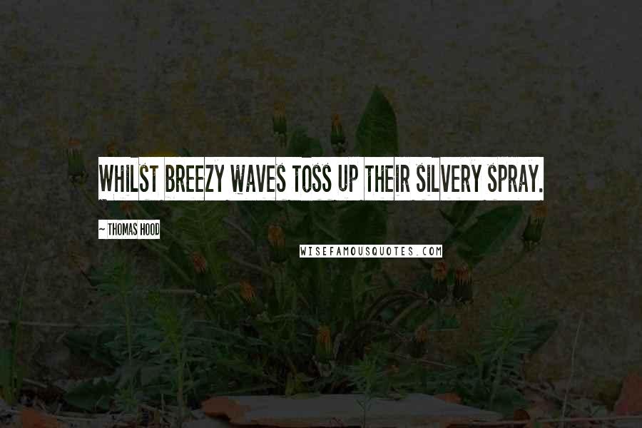Thomas Hood Quotes: Whilst breezy waves toss up their silvery spray.