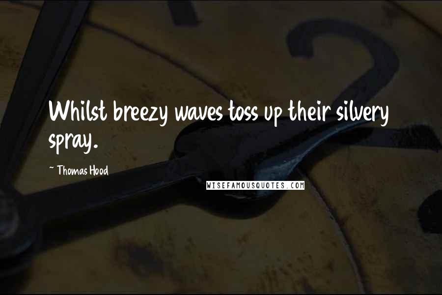 Thomas Hood Quotes: Whilst breezy waves toss up their silvery spray.