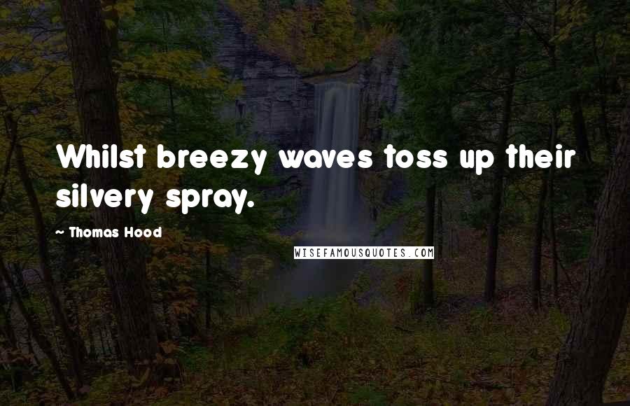 Thomas Hood Quotes: Whilst breezy waves toss up their silvery spray.