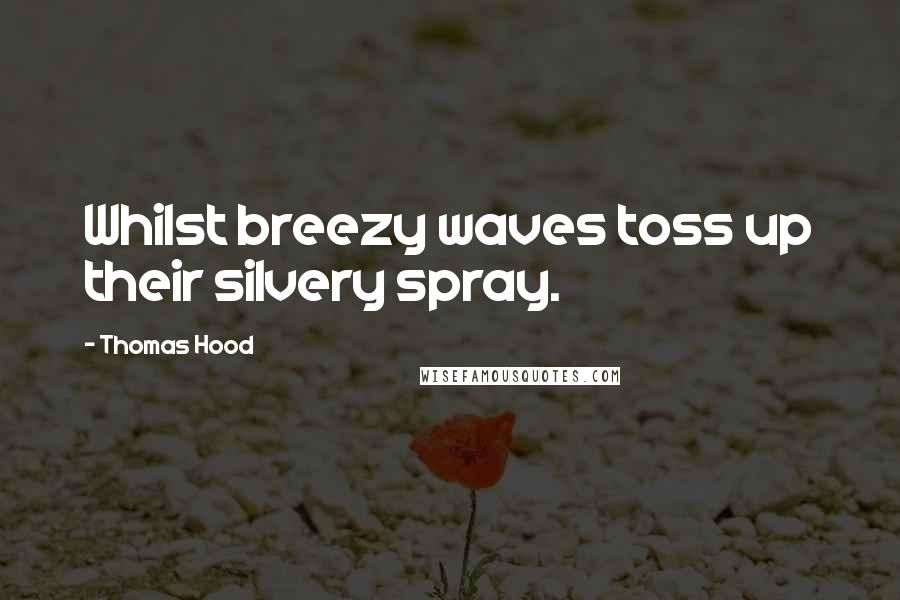 Thomas Hood Quotes: Whilst breezy waves toss up their silvery spray.