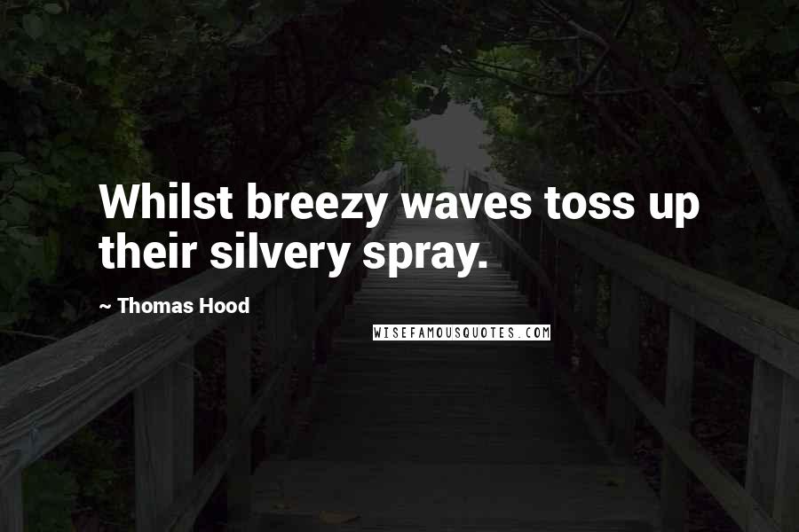 Thomas Hood Quotes: Whilst breezy waves toss up their silvery spray.