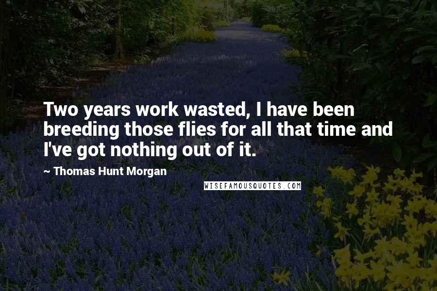 Thomas Hunt Morgan Quotes: Two years work wasted, I have been breeding those flies for all that time and I've got nothing out of it.