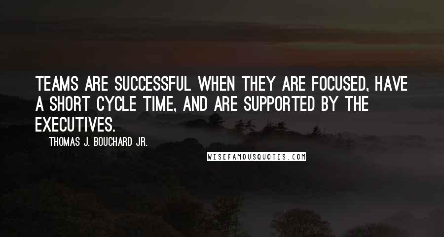 Thomas J. Bouchard Jr. Quotes: Teams are successful when they are focused, have a short cycle time, and are supported by the executives.