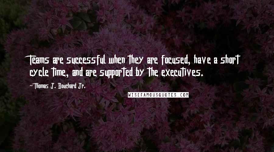 Thomas J. Bouchard Jr. Quotes: Teams are successful when they are focused, have a short cycle time, and are supported by the executives.