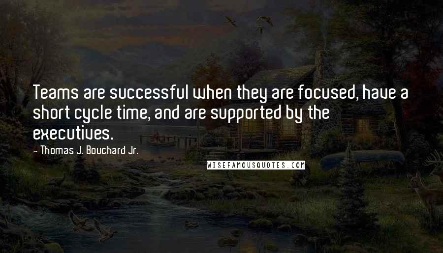 Thomas J. Bouchard Jr. Quotes: Teams are successful when they are focused, have a short cycle time, and are supported by the executives.